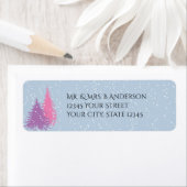 雪のモダン木の色を変えるクリスマス ラベル (インサイチュ)