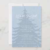 雪のモダン木の色を変えるクリスマス 招待状 (裏面)