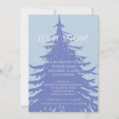 雪のモダン木の色を変えるクリスマス 招待状 (裏面)
