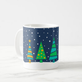 雪のモミの木のマグ コーヒーマグカップ