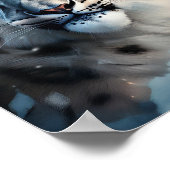 雪のユキヒョウ ポスター (角)