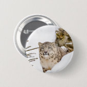 雪のユキヒョウ 缶バッジ (正面&裏面)