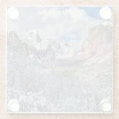 雪のヨセミテの谷 ガラスコースター (裏面)