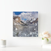 雪のヨセミテの谷 スクエア壁時計 (ホーム)