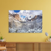 雪のヨセミテバレー キャンバスプリント (インサイチュ (リビング))
