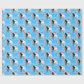 雪のラップにイタリアンクリスマスのイギーのグレイハウンド ラッピングペーパー (フラット)