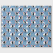 雪のラップにイタリアンクリスマスのイギーのグレイハウンド ラッピングペーパー (フラット)