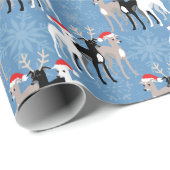 雪のラップにイタリアンクリスマスのイギーのグレイハウンド ラッピングペーパー (ロールコーナー)