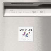 雪のラブ雪だるまTシャツ&ギフト マグネット (インサイチュ (食洗機))