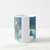 雪のラベルのムスタングのクラシックのマグ コーヒーマグカップ (中央)