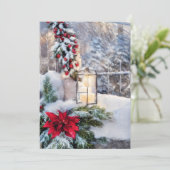 雪のランタンお手軽ミニクリスマス シーズンカード (スタンド正面)