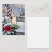 雪のランタン予算ミニクリスマス ノートカード (正面/裏面)