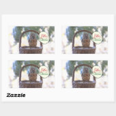 雪のリスことわざメリークリスマス 長方形シール (シート)