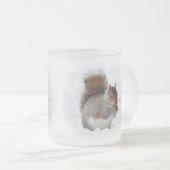 雪のリス フロストグラスマグカップ (正面右)