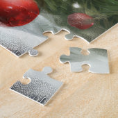 雪のロシアのクリスマスに青い猫 ジグソーパズル (側面)