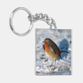 雪のロビン キーホルダー (正面左)