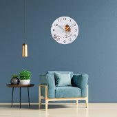 雪のロビン ラウンド壁時計