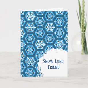 雪のロングフレンドさよなら最高のと願い カード