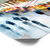 雪のロンドン – グリニッジ市場(A)、水色 ポスター (角)