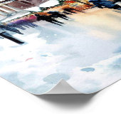 雪のロンドン – グリニッジ市場(B)、水色 ポスター (角)