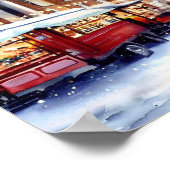 雪のロンドン – グリニッジ市場(C)、水色 ポスター (角)