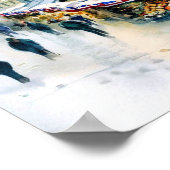 雪のロンドン – グリニッジ市場(D)、水色 ポスター (角)