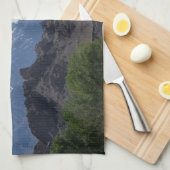 雪のローンパインの山のキャップ キッチンタオル (四つ折り)