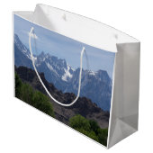 雪のローンパインの山のキャップ ラージペーパーバッグ (裏面アングル)