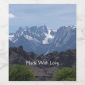 雪のローンパインの山のキャップ ワインラベル (シングルラベル)