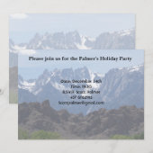 雪のローンパインの山のキャップ 招待状 (正面/裏面)