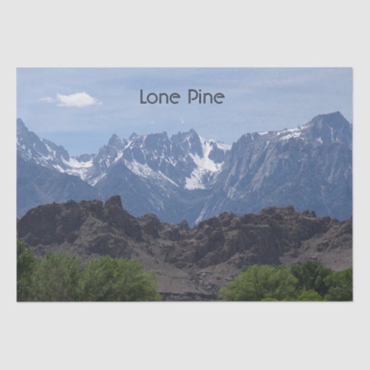 雪のローンパインの山のキャップ 薄葉紙 (正面)