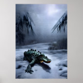 雪のワニ | AIアートポスター ポスター (正面)