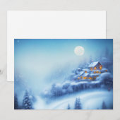 雪のワンダーランドの家の予算クリスマス シーズンカード (正面/裏面)