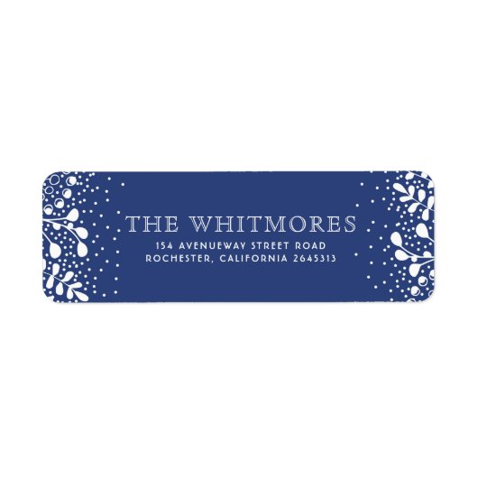 雪のワンダーランドブルークリスマス ラベル (正面)