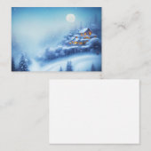 雪のワンダーランドホームバジェットミニクリスマス ノートカード (正面/裏面)