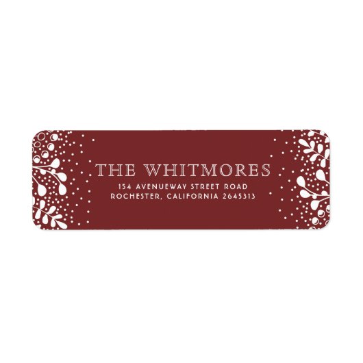 雪のワンダーランド赤いクリスマス ラベル (正面)