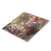 雪のヴィンテージのギフトが付いている古いセントニコラス タイル (側面)