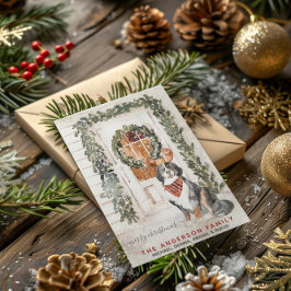 雪のヴィンテージベルネーズマウンテンドッグウォーター色 シーズンカード