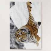 雪の上からあなたを見てベンガルタイガー ジグソーパズル (縦)