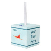 雪の上で犬ぞり – アラスカ キューブオーナメント (裏面アングル)