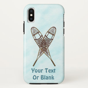 雪の上で雪の上を交差した靴 iPhone XSケース