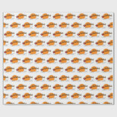 雪の上にサンタのトナカイの町の月を覆った ラッピングペーパー (フラット)