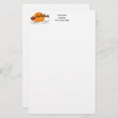 雪の上にサンタのトナカイの町の月を覆った 便箋 (正面/裏面)