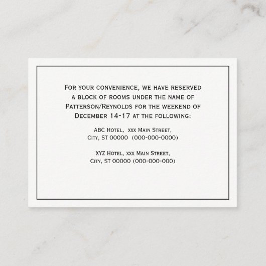 雪の上にサンタのトナカイの町の月を覆った 名刺 (裏面)