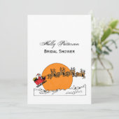 雪の上にサンタのトナカイの町の月を覆った 招待状 (スタンド正面)