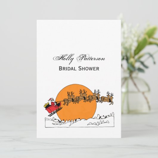 雪の上にサンタのトナカイの町の月を覆った 招待状 (スタンド正面)