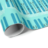 雪の上にブルースキーを包む紙 ラッピングペーパー (ロールコーナー)