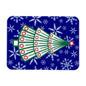 雪の上に並んだクリスマスツリー マグネット (横)