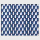 雪の上に咲くクリスマスのシロクマ ラッピングペーパー (フラット)