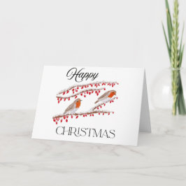 雪の上に座っているロビンズクリスマスカード カード